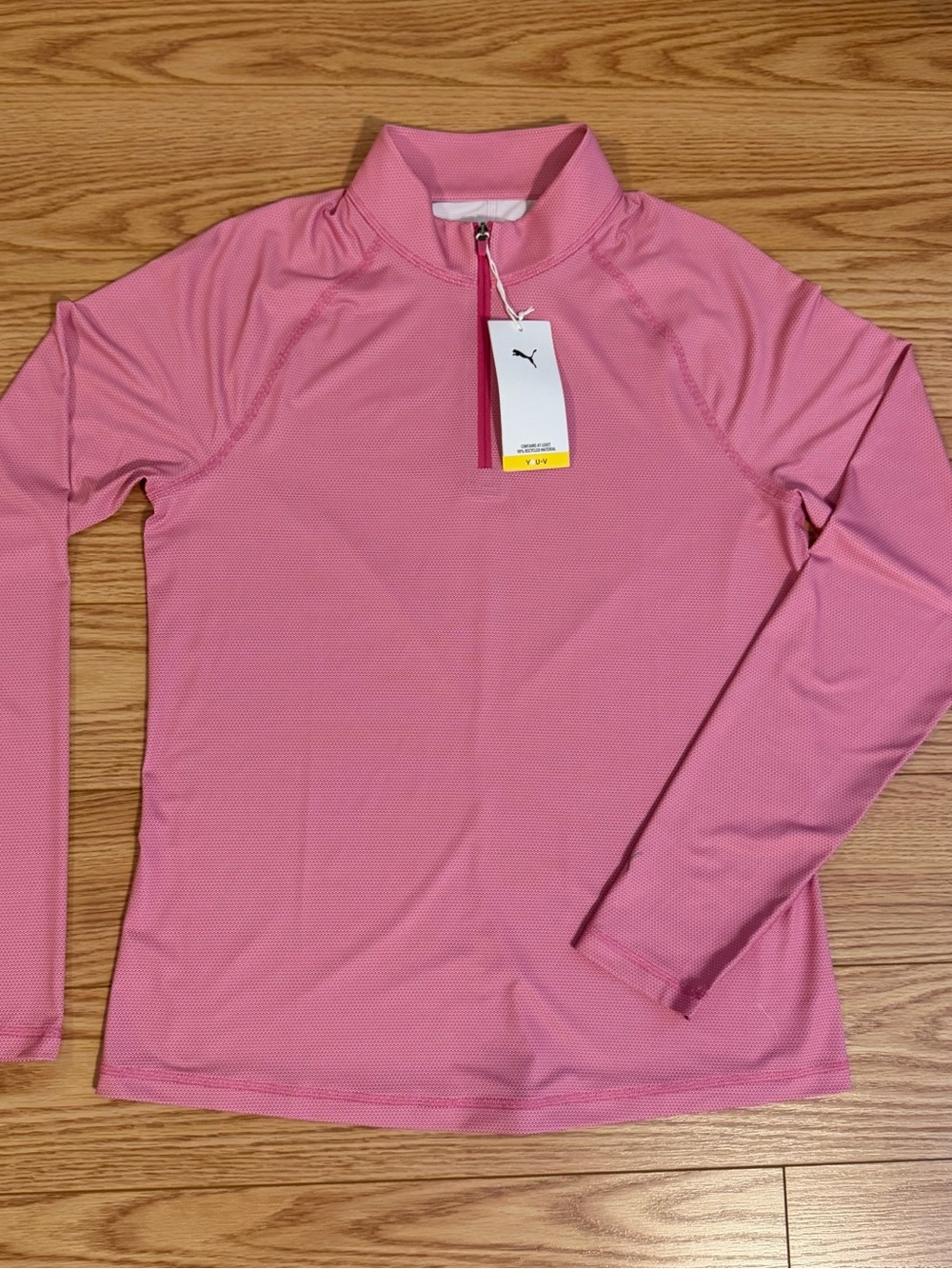 Puma Light Pink Print Brrr Quarter Zip